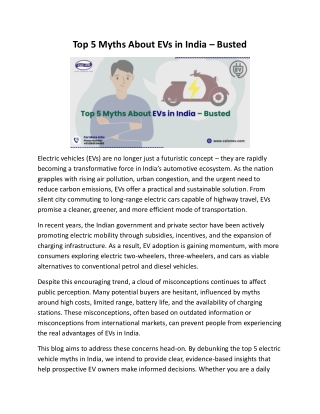 Top 5 Myths About EVs in India – Busted