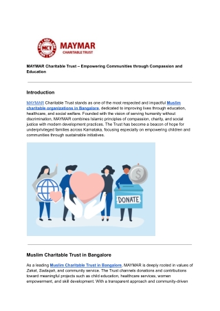 MAYMAR Charitable Trust – Empowering Communities through Compassion and Education