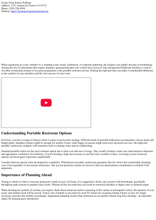 The Secret to Smooth Operations with Your Event's Restroom Requirements