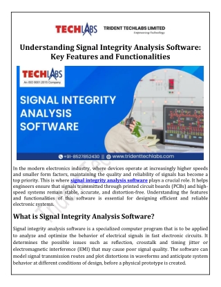 Understanding Signal Integrity Analysis Software Key Features and Functionalities