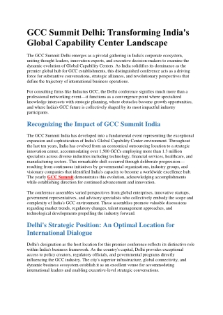 How GCC Summit 2025 Is Revolutionizing Global Business Service Models and Strate