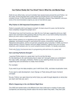 Here’s What the Job Market Says about Python