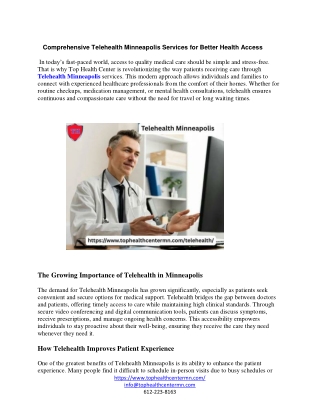 Comprehensive Telehealth Minneapolis Services for Better Health Access