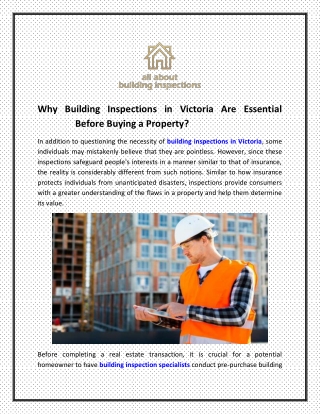 Why Building Inspections in Victoria Are Essential Before Buying a Property?