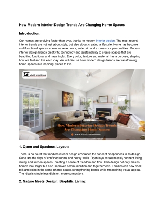 How Modern Interior Design Trends Are Changing Home Spaces