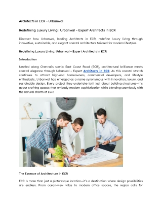 Redefining Luxury Living  Urbanwal – Expert Architects in ECR