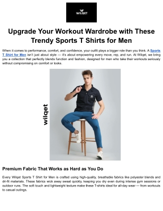 Upgrade Your Workout Wardrobe with These Trendy Sports T Shirts for Men