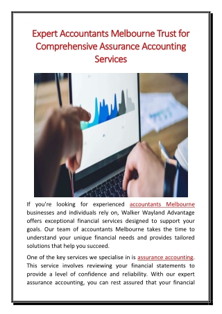 Expert Accountants Melbourne Trust for Comprehensive Assurance Accounting Services