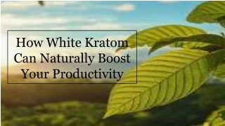 How White Kratom Can Naturally Boost Your Productivity