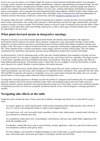 Plant-Forward Eating: Recipes for Cancer Wellness