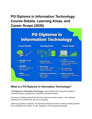 PG Diploma in Information Technology_ Course Details, Learning Areas, and Career Scope (2026)