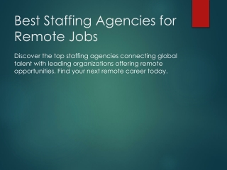 Best Staffing Agencies for Remote Jobs