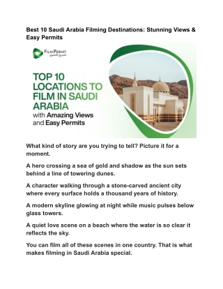 Best 10 Saudi Arabia Filming Destinations_ Stunning Views & Easy Permits
