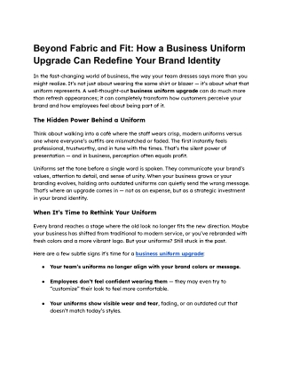 Beyond Fabric and Fit_ How a Business Uniform Upgrade Can Redefine Your Brand Identity