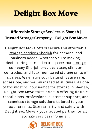 Storage Services Sharjah