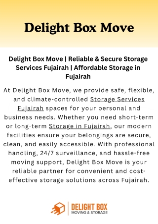 Storage Services Fujairah