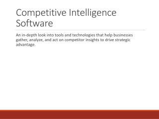 Competitive Intelligence Software
