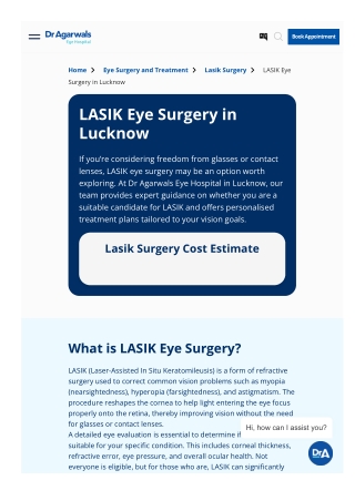 LASIK Surgery in Lucknow – Cost, Hospitals, and Options