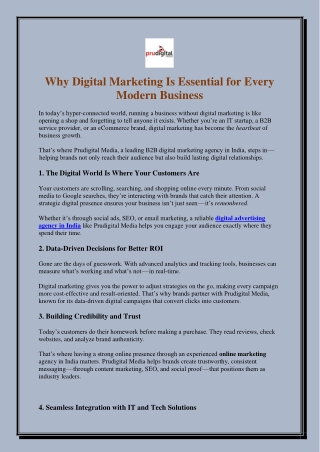 Why Digital Marketing Is Essential for Every Modern Business