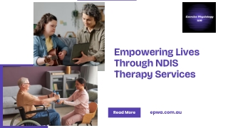 Empowering Lives Through NDIS Therapy Services
