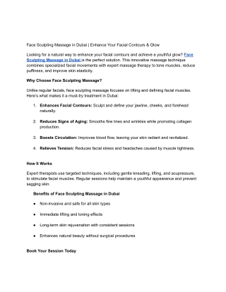 Face Sculpting Massage iFace Sculpting Massage in Dubai | Lift, Tone & Den Dubai