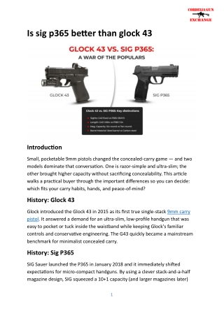 Is sig p365 better than glock 43