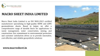 MACRO SHEET INDIA LIMITED