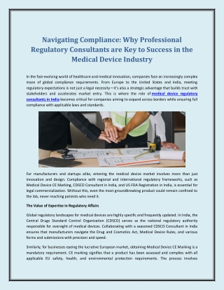 Navigating Compliance: Why Professional Regulatory Consultants are Key to Succes