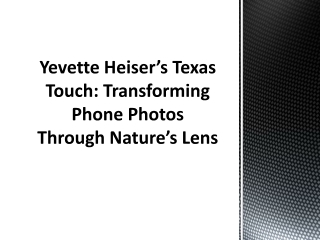 Yevette Heiser’s Texas Touch: Transforming Phone Photos Through Nature’s Lens