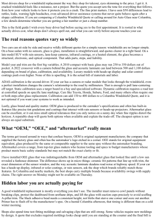 Columbia Windshield Quote: Understanding the Fine Print