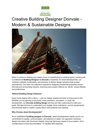 Creative Building Designer Donvale - Modern & Sustainable Designs