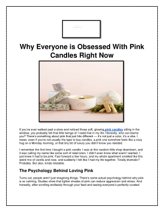 Why Everyone is Obsessed With Pink Candles Right Now