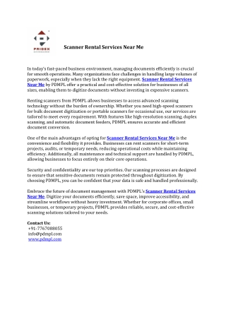 Scanner Rental Services Near Me