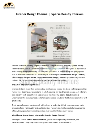 Interior Design Chennai – Sparse Beauty Interiors