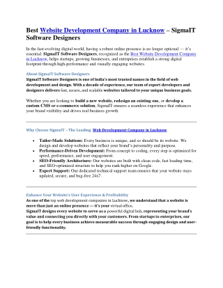 Website Development Company in Lucknow