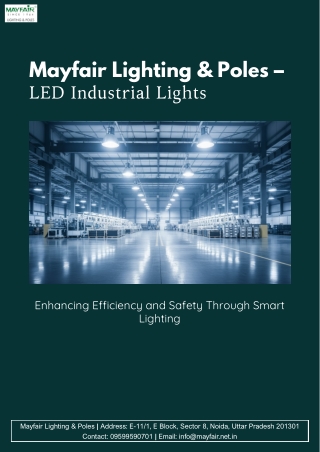 Mayfair Lighting PDF - LED Industrial Lights in Noida