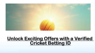 Unlock Exciting Offers with a Verified Cricket Betting ID