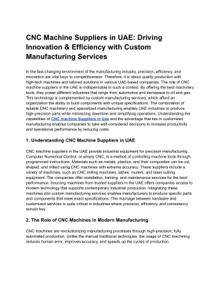 _CNC Machine Suppliers in UAE_ Driving Innovation & Efficiency with Custom Manufacturing Services