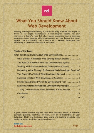 What You Should Know About Web Development