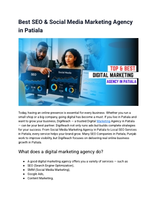 Best SEO & Social Media Marketing Agency in Patiala