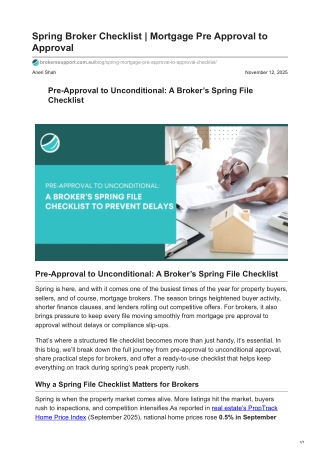 Your Essential Spring Checklist for Smooth Mortgage Approvals