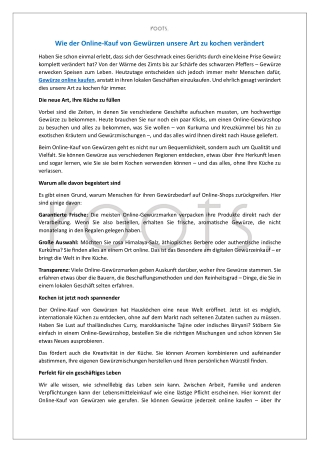 Wie der Online-Kauf von Gewürzen unsere Art zu kochen verändert