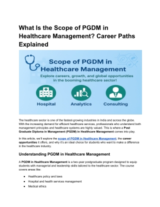 What Is the Scope of PGDM in Healthcare Management_ Career Paths Explained