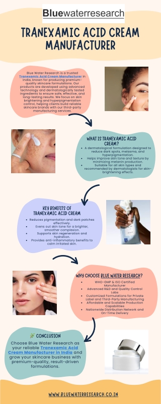 Tranexamic Acid Cream Manufacturer