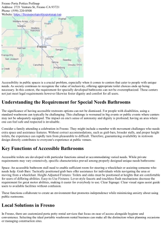 Ensuring Availability with Our Special Needs Restroom Options