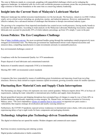 Malaysian Lubricant Industry’s Challenge in Product Labeling and Compliance