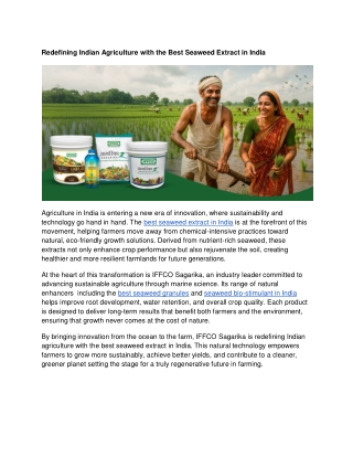 Redefining Indian Agriculture with the Best Seaweed Extract in India