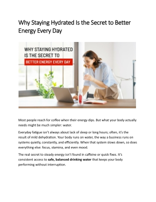 Why Staying Hydrated Is the Secret to Better Energy Every Day