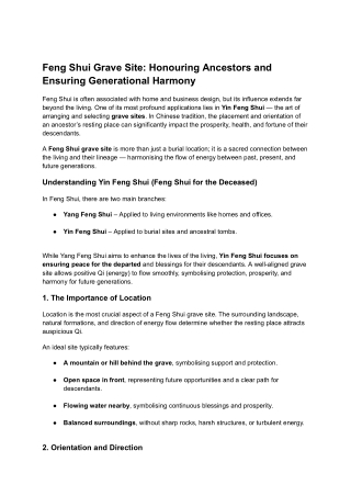 Feng Shui Grave Site_ Honouring Ancestors and Ensuring Generational Harmony