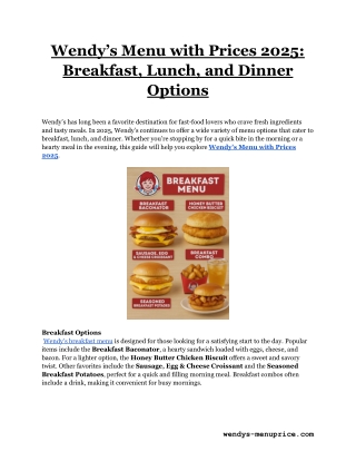 Wendy’s Menu with Prices 2025_ Breakfast, Lunch, and Dinner Options